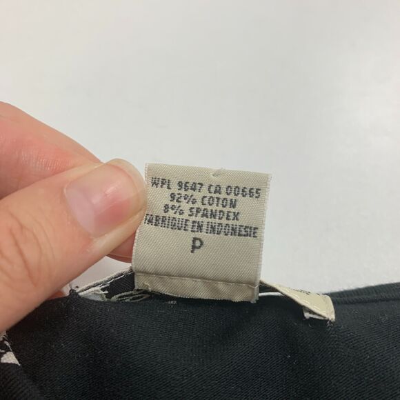 Eddie Bauer Shirt Womens S Small Black Beige Floral Short Sleeve Crew Stretch - Picture 8 of 12